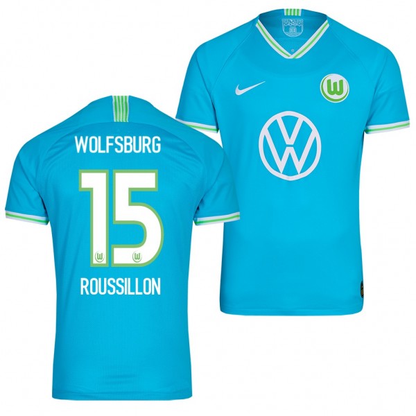 Men's VfL Wolfsburg Jerome Roussillon Away Jersey 19-20 Blue