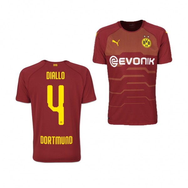 Men's Third Borussia Dortmund Abdou Diallo Jersey Maroon