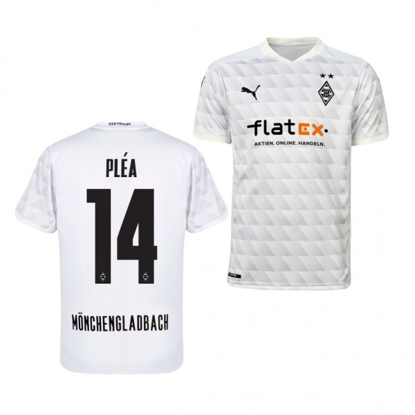 Men's Alassane Plea Borussia Monchengladbach Home Jersey White 2020-21 Replica