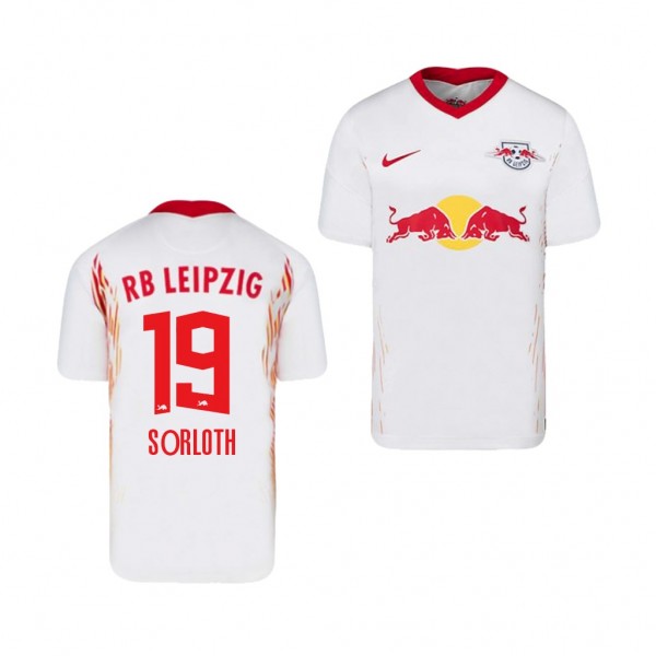 Men's Alexander Sorloth RB Leipzig Home Jersey White 2020-21 Replica