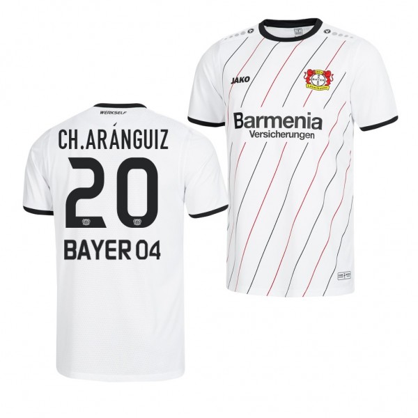 Men's Bayer Leverkusen Charles Aranguiz Away White Jersey