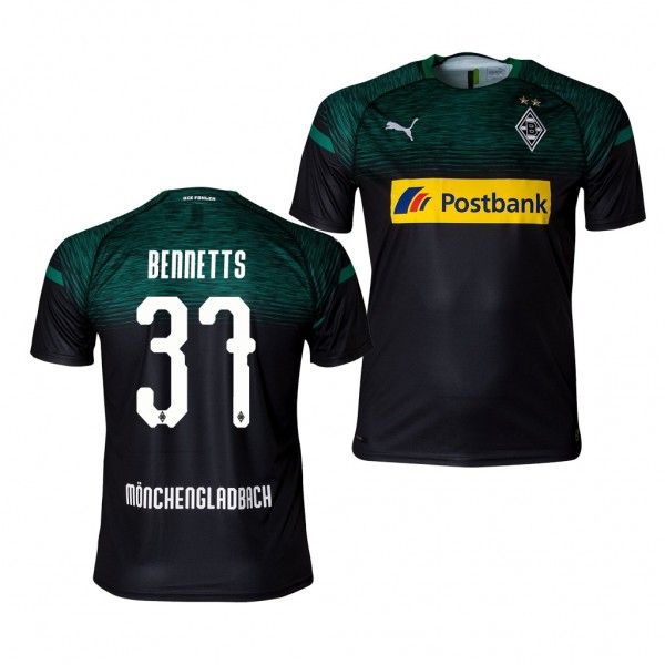 Men's Borussia Monchengladbach Keanan Bennetts Away Black Jersey
