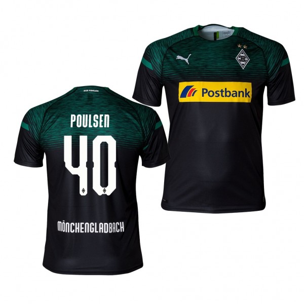 Men's Borussia Monchengladbach Andreas Poulsen Away Black Jersey