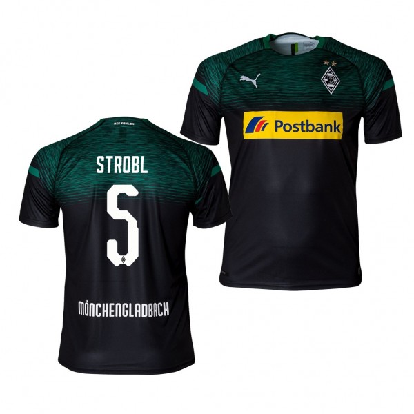 Men's Borussia Monchengladbach Tobias Strobl Away Black Jersey