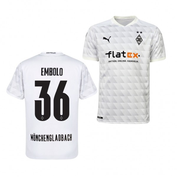 Men's Breel Embolo Borussia Monchengladbach Home Jersey White 2020-21 Replica