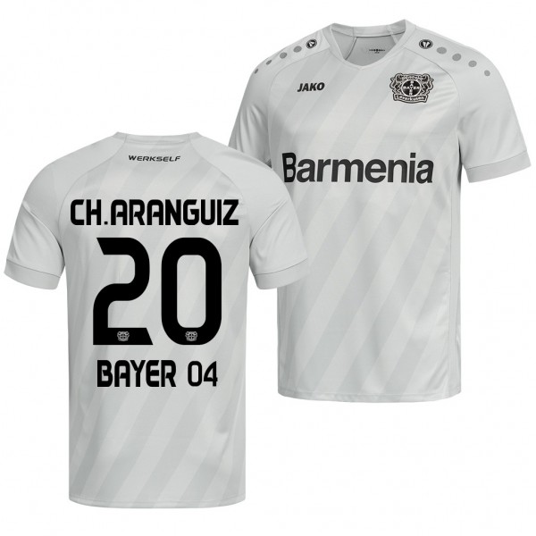 Men's Bayer Leverkusen Charles Aranguiz Jersey Third 19-20 White