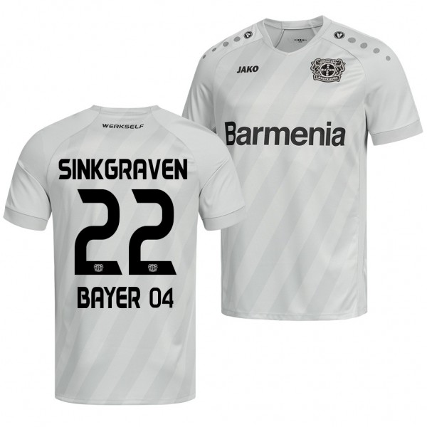 Men's Bayer Leverkusen Daley Sinkgraven Jersey Third 19-20 White