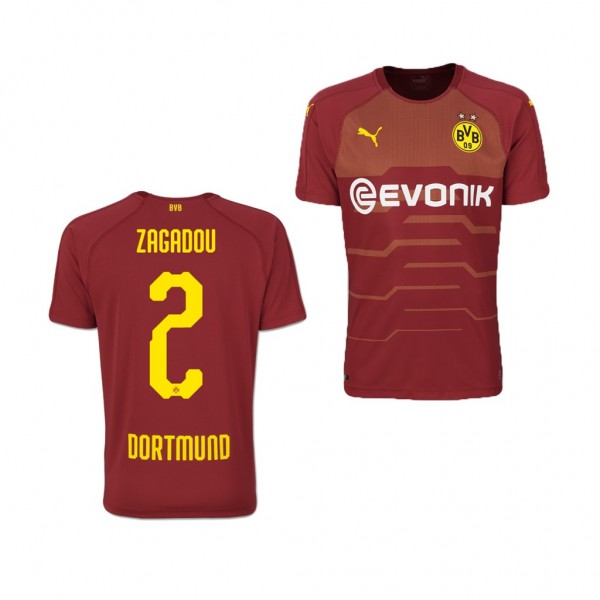 Men's Third Borussia Dortmund Dan-Axel Zagadou Jersey Maroon
