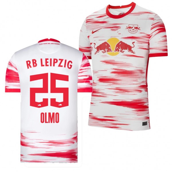 Men's Dani Olmo RB Leipzig 2021-22 Home Jersey Red Replica