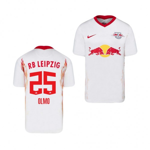 Men's Dani Olmo RB Leipzig Home Jersey White 2020-21 Replica