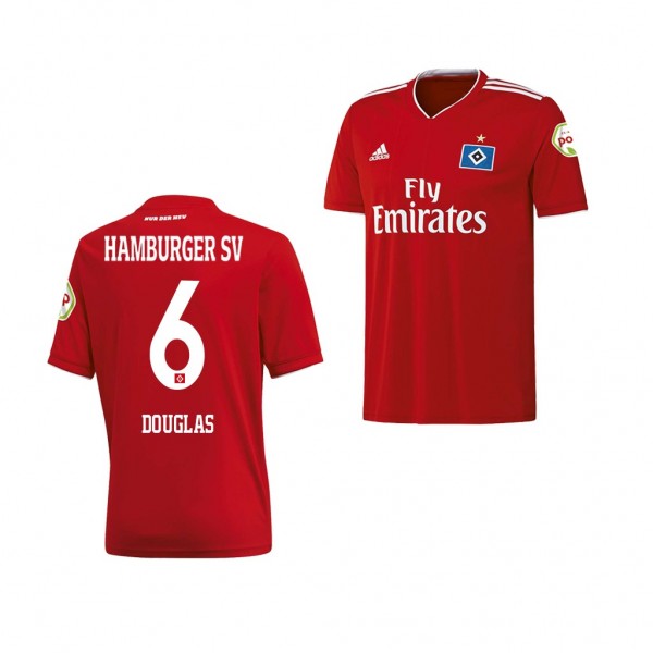 Men's Away Hamburger SV Douglas Santos Jersey Red
