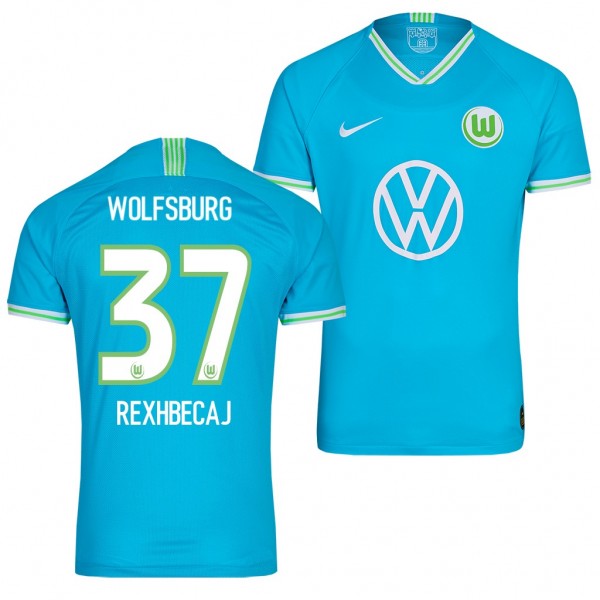 Men's VfL Wolfsburg Elvis Rexhbecaj Away Jersey 19-20 Blue