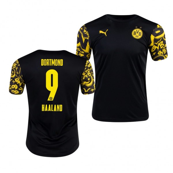 Men's Erling Haaland Borussia Dortmund Pre Match Jersey Black 2020-21