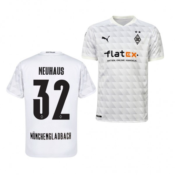 Men's Florian Neuhaus Borussia Monchengladbach Home Jersey White 2020-21 Replica