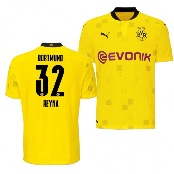 Men's Giovanni Reyna Borussia Dortmund BVB CUP Jersey Yellow