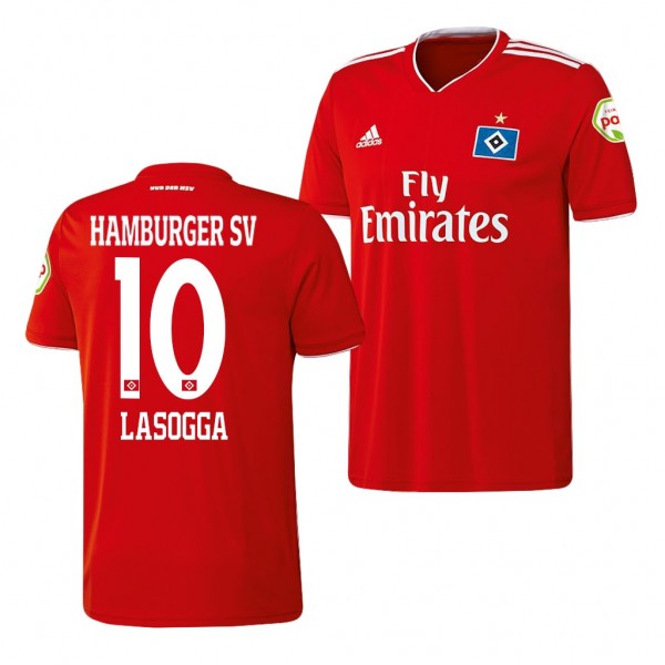 Men's Hamburger SV Pierre-Michel Lasogga Away Red Jersey