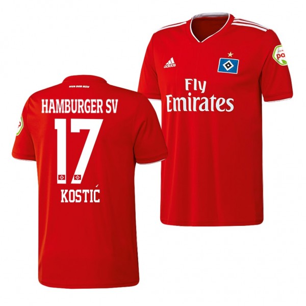 Men's Hamburger SV Filip Kostic Away Red Jersey