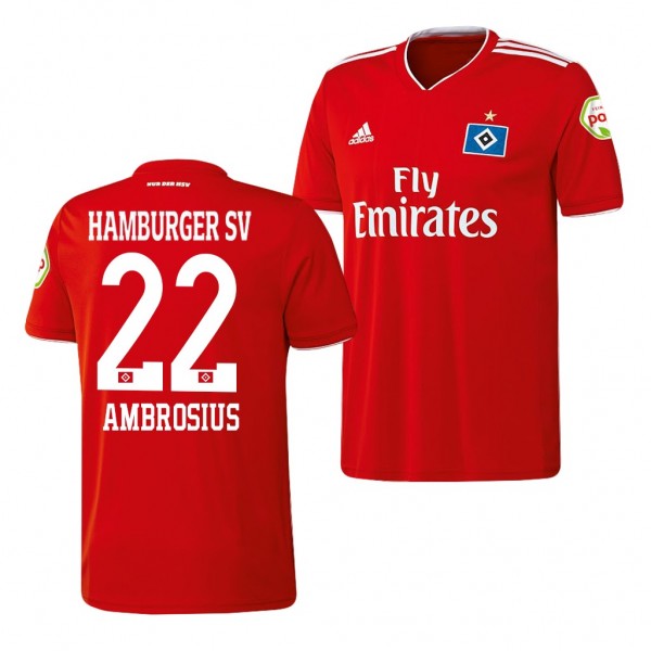 Men's Hamburger SV Stephan Ambrosius Away Red Jersey