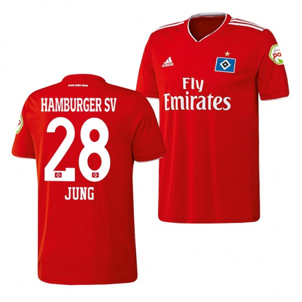 Men's Hamburger SV Gideon Jung Away Red Jersey