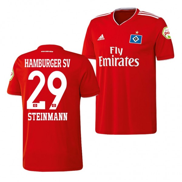 Men's Hamburger SV Matti Steinmann Away Red Jersey