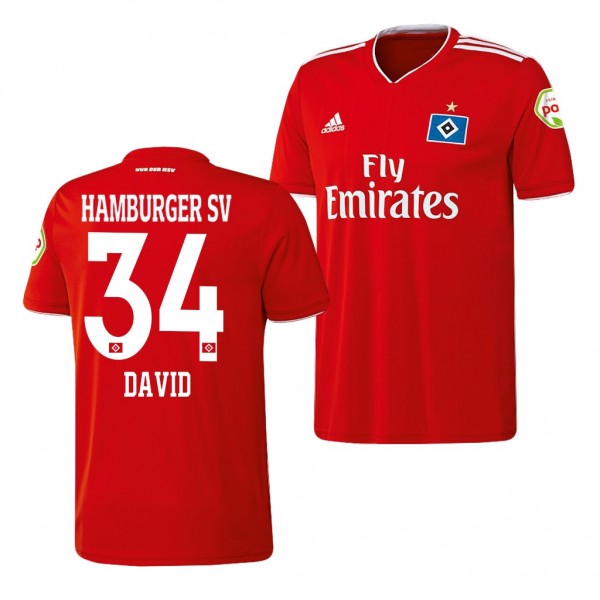 Men's Hamburger SV Jonas David Away Red Jersey