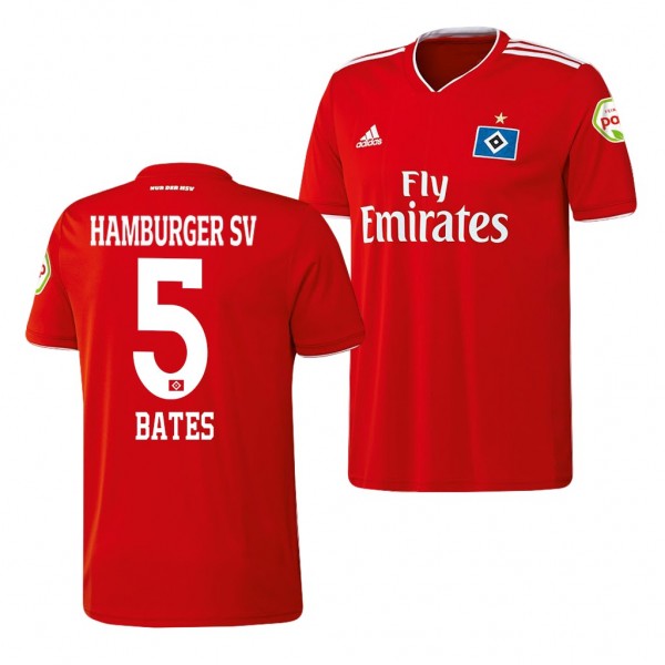 Men's Hamburger SV David Bates Away Red Jersey