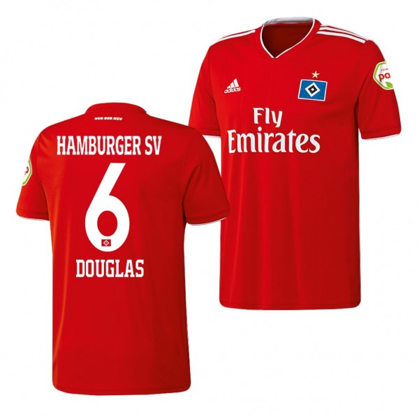 Men's Hamburger SV Douglas Santos Away Red Jersey