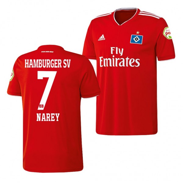 Men's Hamburger SV Khaled Narey Away Red Jersey