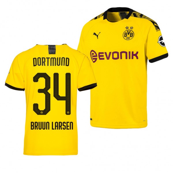 Men's Borussia Dortmund Jacob Bruun Larsen Jersey 19-20 Home