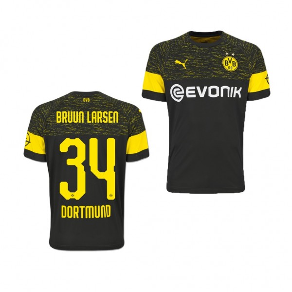 Men's Away Borussia Dortmund Jacob Bruun Larsen Black Jersey