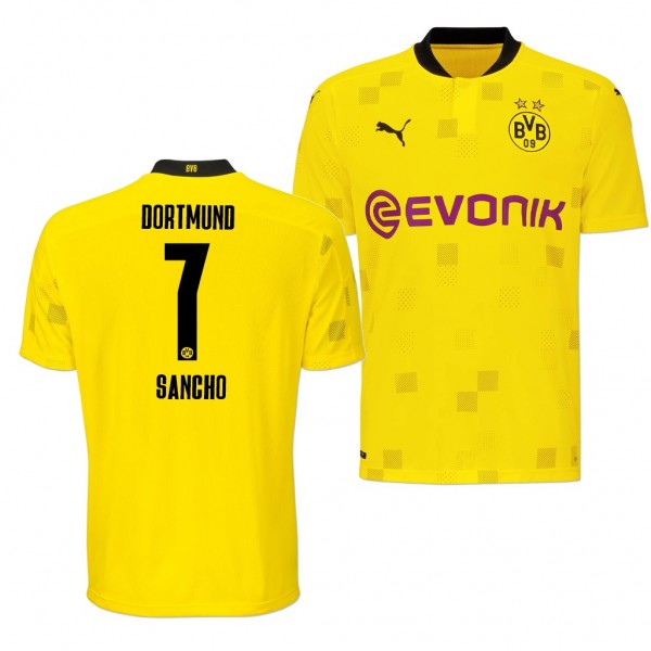 Men's Jadon Sancho Borussia Dortmund BVB CUP Jersey Yellow