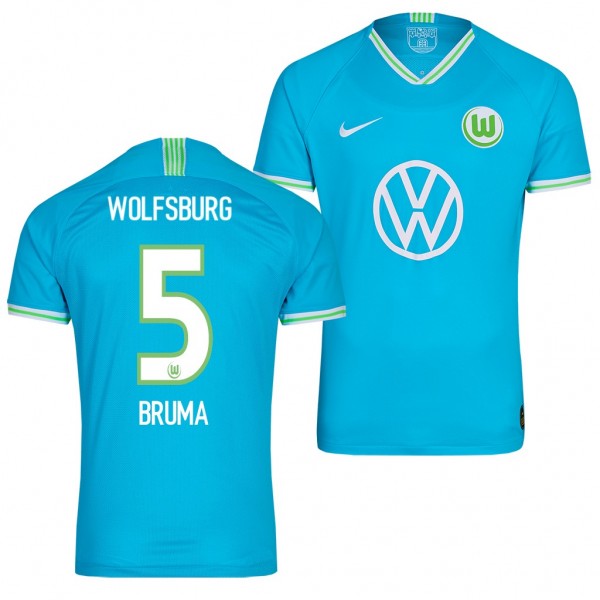 Men's VfL Wolfsburg Jeffrey Bruma Away Jersey 19-20 Blue