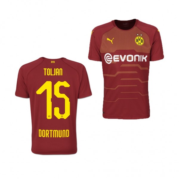 Men's Third Borussia Dortmund Jeremy Toljan Jersey Maroon
