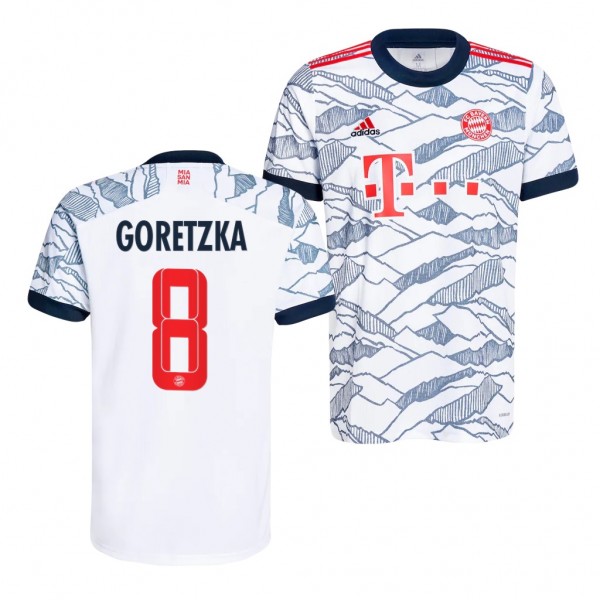 Men's Leon Goretzka Bayern Munich 2021-22 Third Jersey White Replica