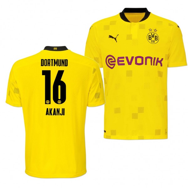 Men's Manuel Akanji Borussia Dortmund BVB CUP Jersey Yellow