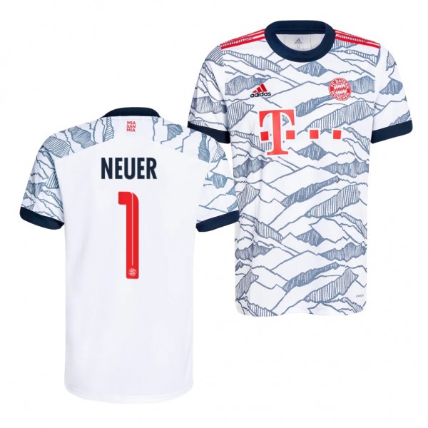 Men's Manuel Neuer Bayern Munich 2021-22 Third Jersey White Replica