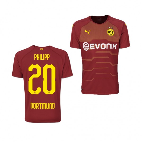 Men's Third Borussia Dortmund Maximilian Philipp Jersey Maroon