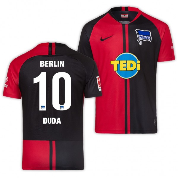 Men's Hertha BSC Berlin Ondrej Duda Away Jersey 19-20 Red Black