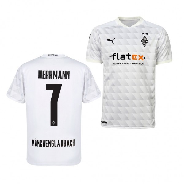 Men's Patrick Herrmann Borussia Monchengladbach Home Jersey White 2020-21 Replica
