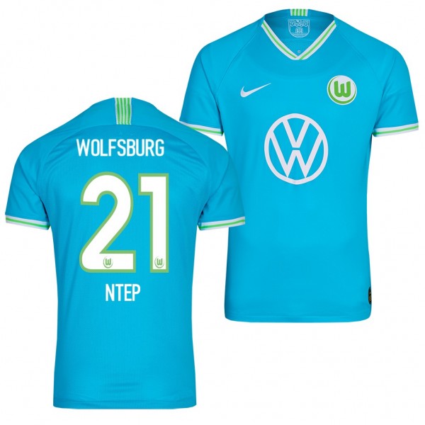 Men's VfL Wolfsburg Paul-Georges Ntep Away Jersey 19-20 Blue