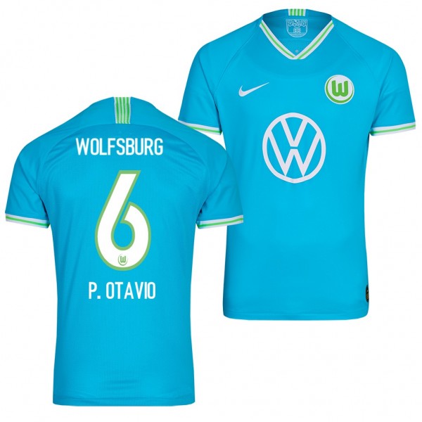 Men's VfL Wolfsburg Paulo Otavio Away Jersey 19-20 Blue