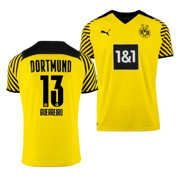Men's Raphael Guerreiro Borussia Dortmund 2021-22 Home Jersey Yellow Replica