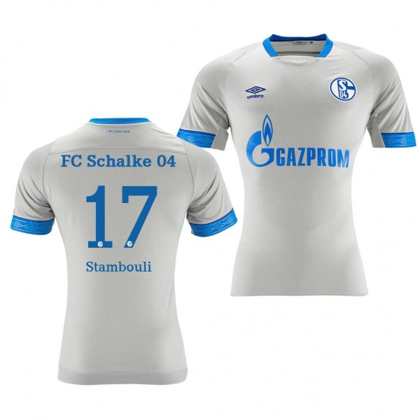 Men's Schalke 04 Benjamin Stambouli Away Light Grey Jersey