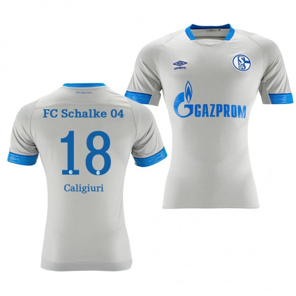 Men's Schalke 04 Daniel Caligiuri Away Light Grey Jersey