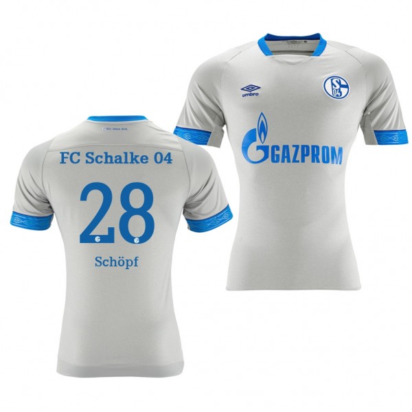 Men's Schalke 04 Alessandro Schopf Away Light Grey Jersey