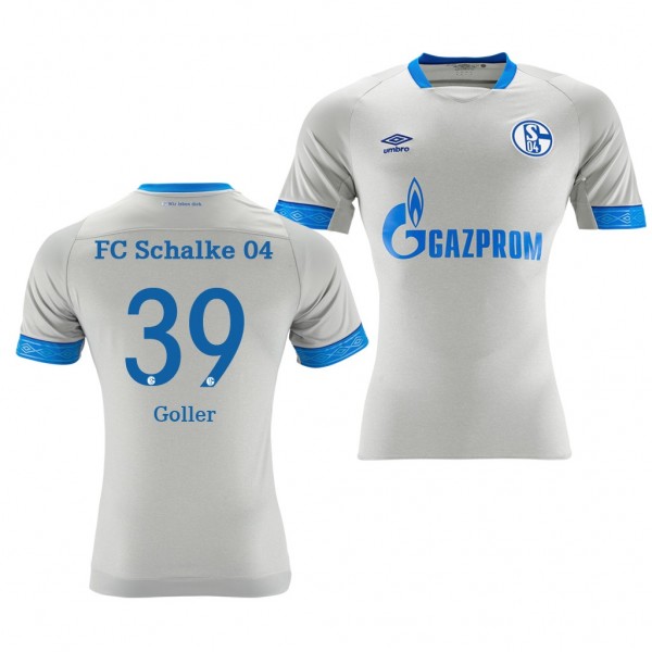 Men's Schalke 04 Benjamin Goller Away Light Grey Jersey