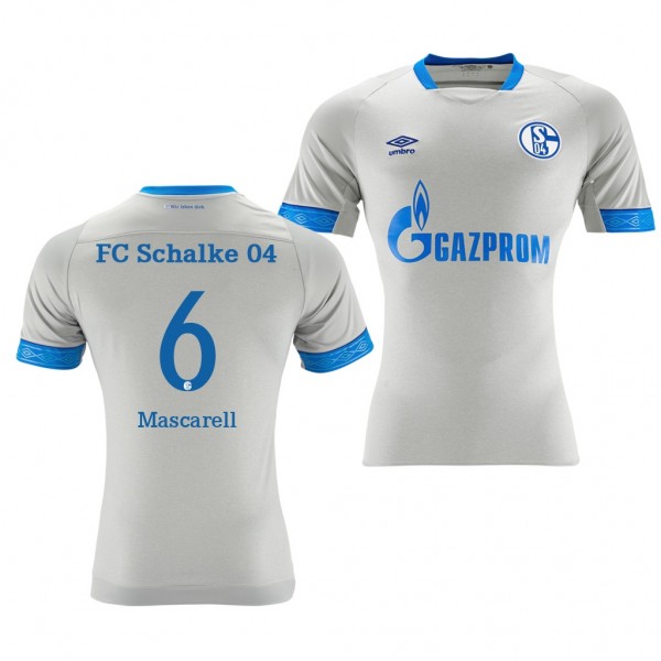 Men's Schalke 04 Omar Mascarell Away Light Grey Jersey