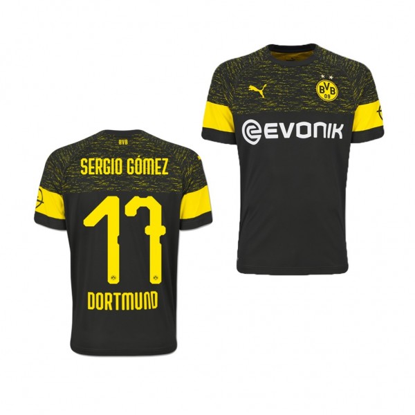 Men's Away Borussia Dortmund Sergio Gomez Black Jersey
