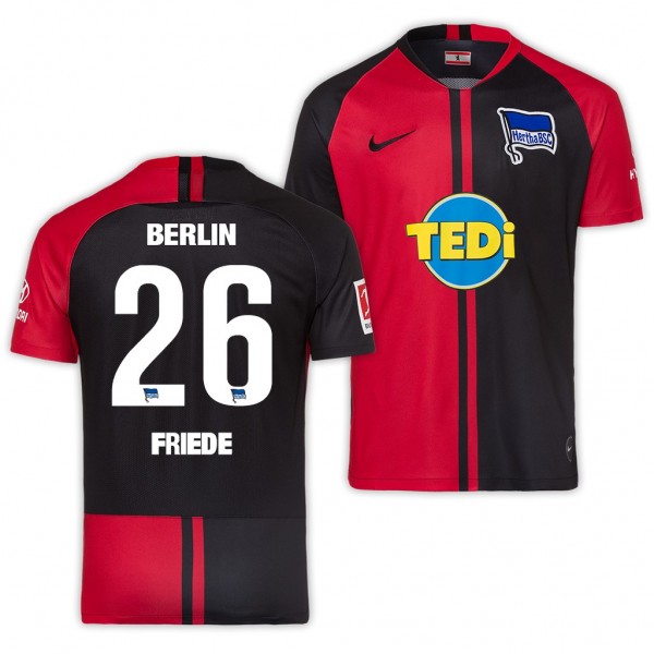 Men's Hertha BSC Berlin Sidney Friede Away Jersey 19-20 Red Black