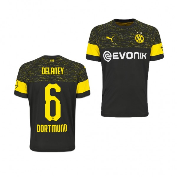 Men's Away Borussia Dortmund Thomas Delaney Black Jersey